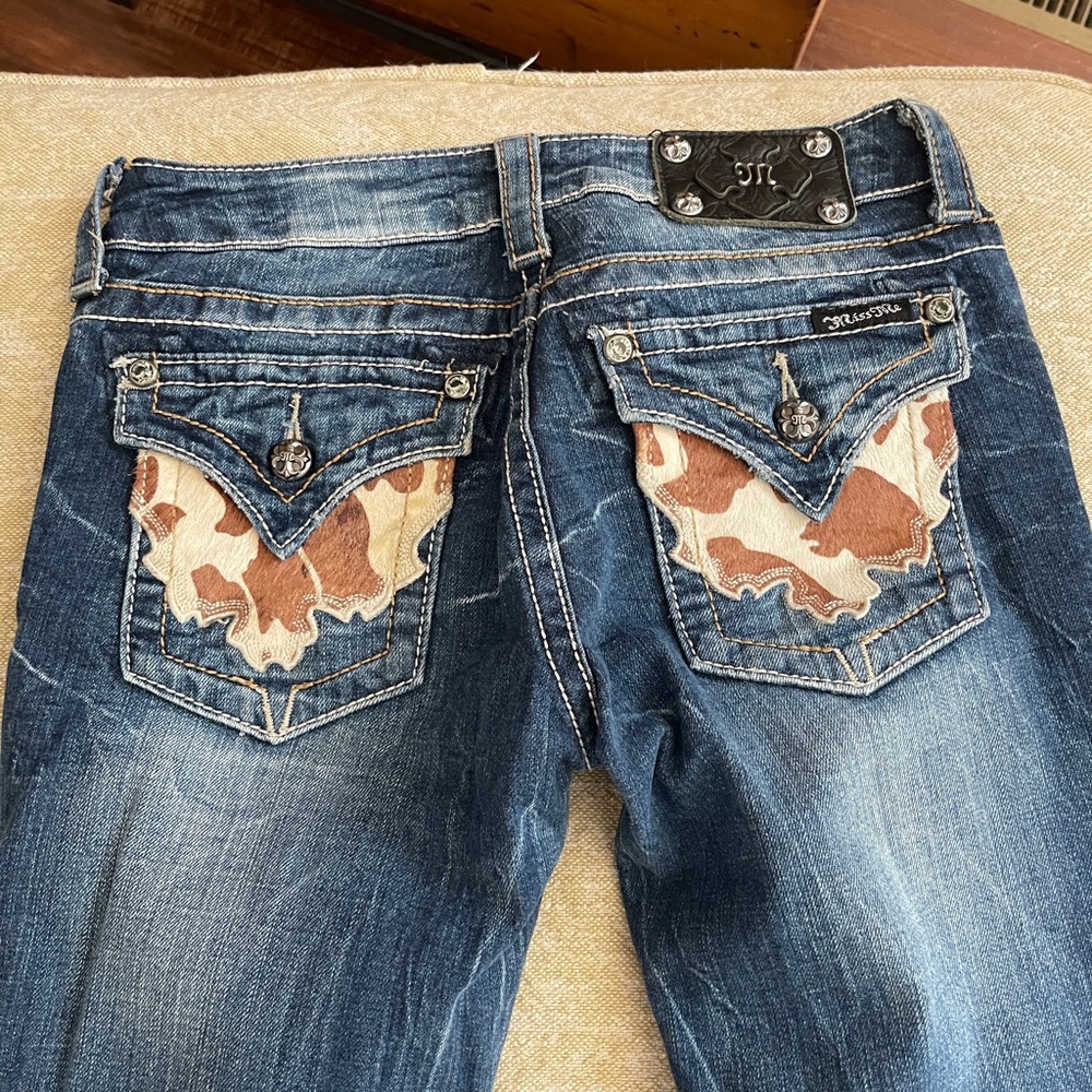 Miss Me jeans with cow hide back pockets